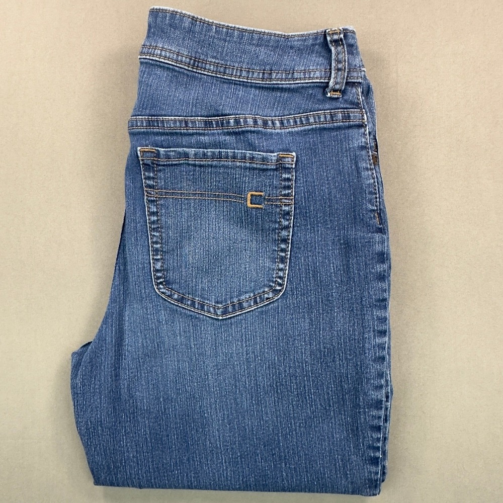 Chico's So Slimming Straight Leg Jeans Womens 0.5 Short Blue Excellent Stretch